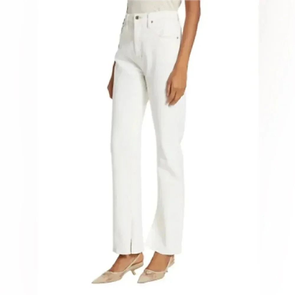 Derek Lam 10 Crosby Frankie Ultra High-Rise Stretch Straight Jeans Ivory Size 29